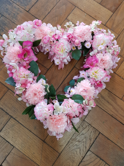 Silk Flower Open Heart - 
