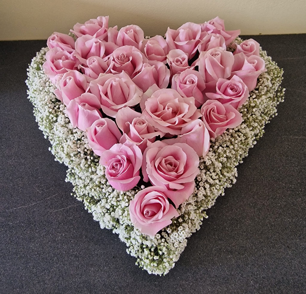 PinkRoseFuneralHeart Product Image