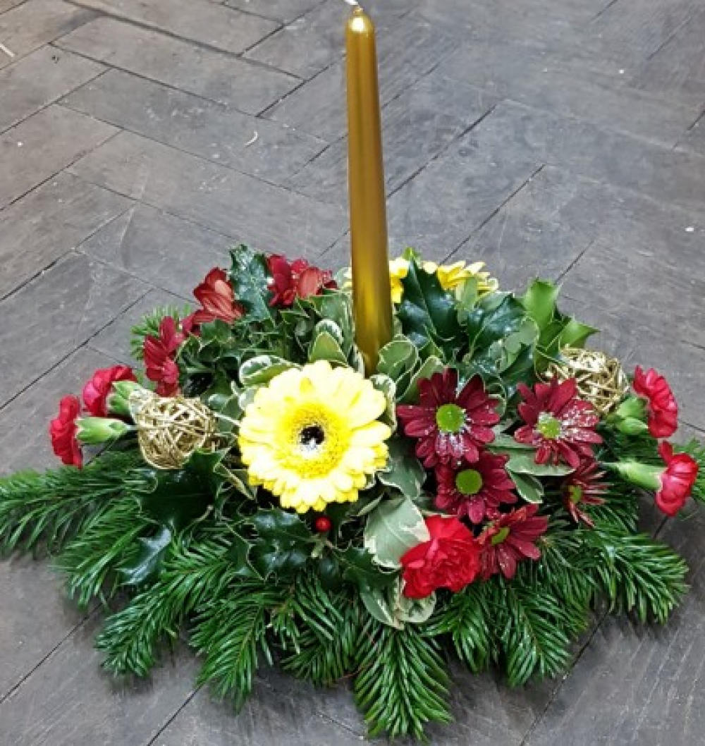 Mary Candle Arrangement Product Image